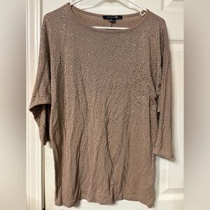 Forever 21 Studded Brown Long Sleeve Top